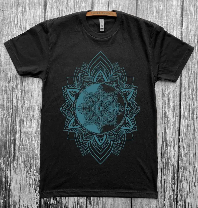 Unisex HARMONIC MANDALA Shirt Sacred Geometry Dotwork Tattoo Style T-Shirt