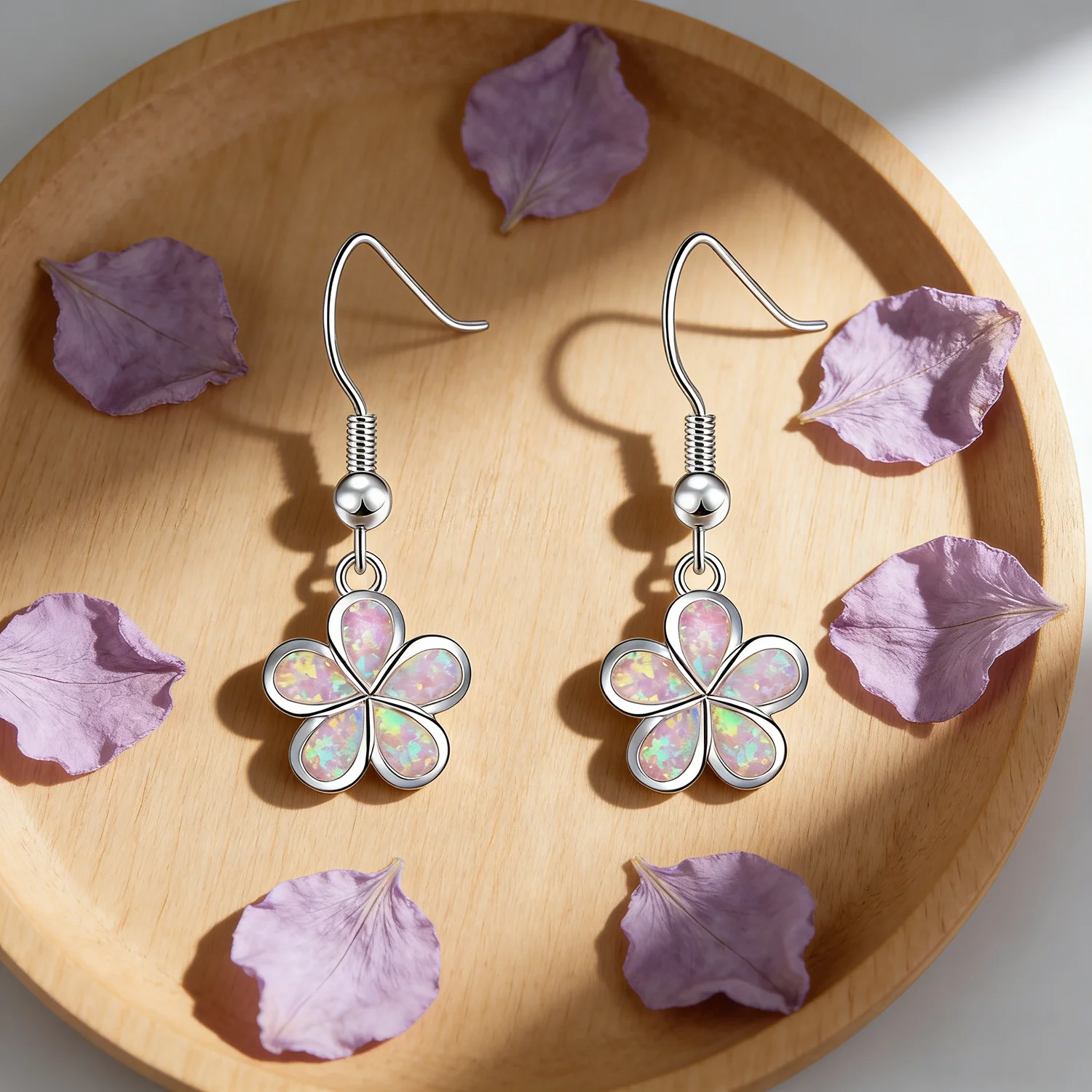 Pastelowe różowe kolczyki z op – Opal Earrings Dangle recenzja i cena