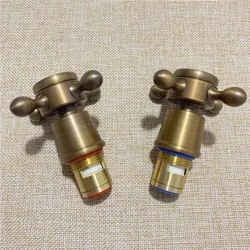 All copper faucet handle cross plum blossom hand wheel antique double-handle faucet valve core