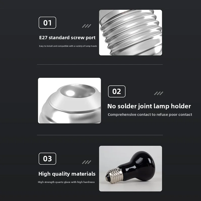 Reptile Pet Night Light Heating Lamp Chameleon Lizard Heat Simulation Natural Moonlight Reptile Tank Feeder Night Lights