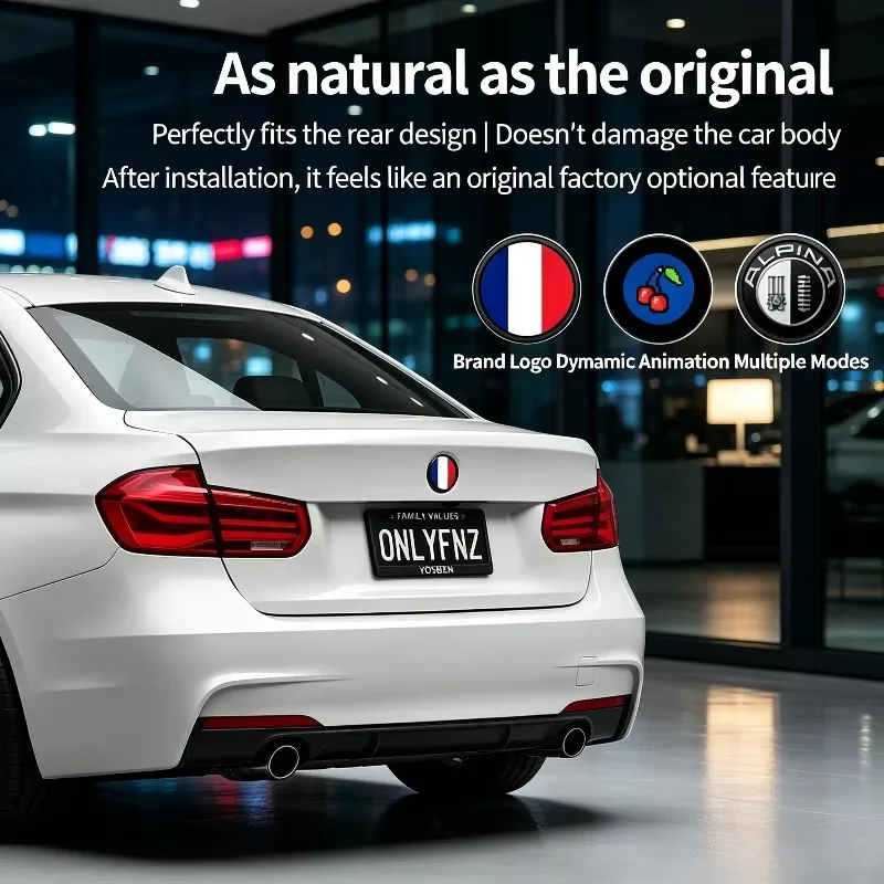 Customizable high-definition LED dynamic trunk sign, suitable for BMW E46, E39, E87, E90, E28, E53, E30, E60, E34, E36, E61, etc