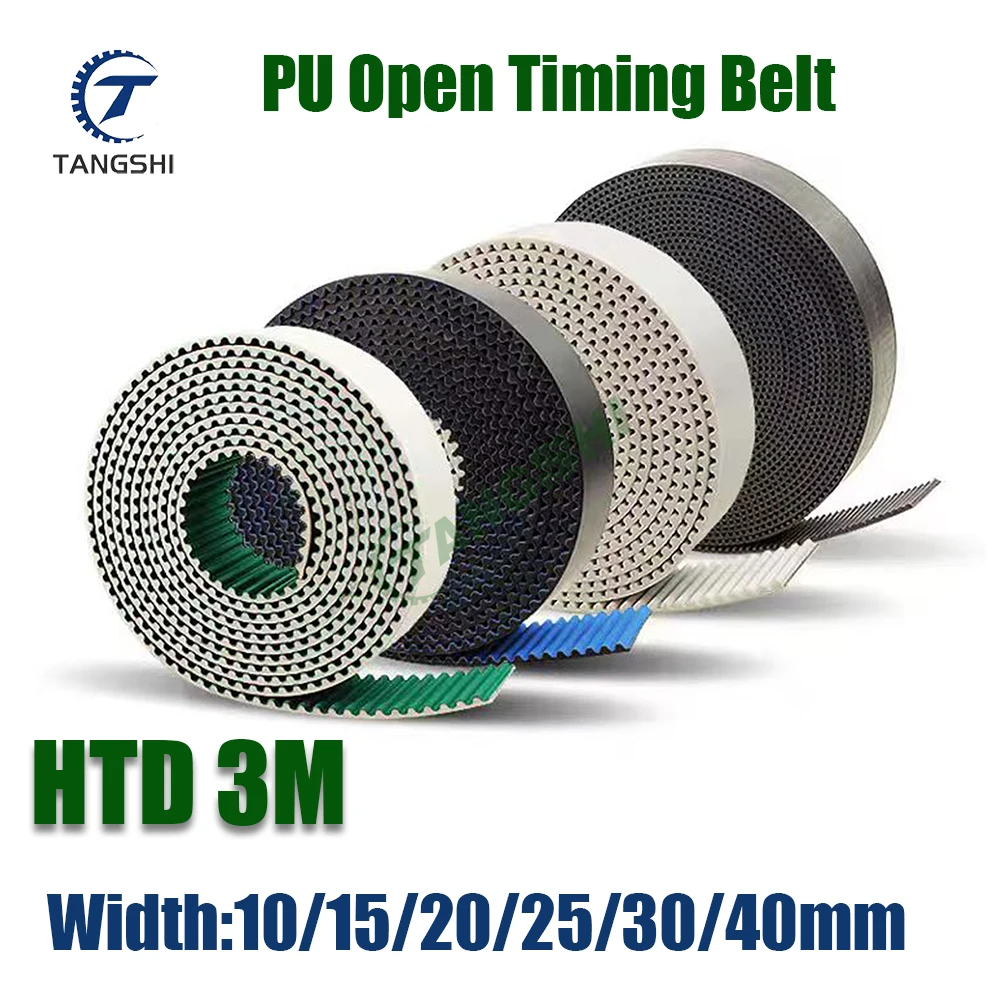 

HTD 3M Open Synchronous belt Width 10mm/15mm/20mm/25mm/30mm/40mm robot arm translation Timing belt 3M PU polyurethane steel wire