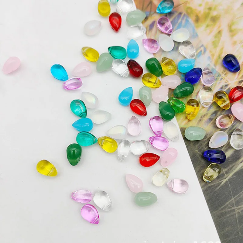 20pcs 9x6mm Teardrop Crystal Glass Loose Pendants Beads for Jewelry Making DIY Earring Findings