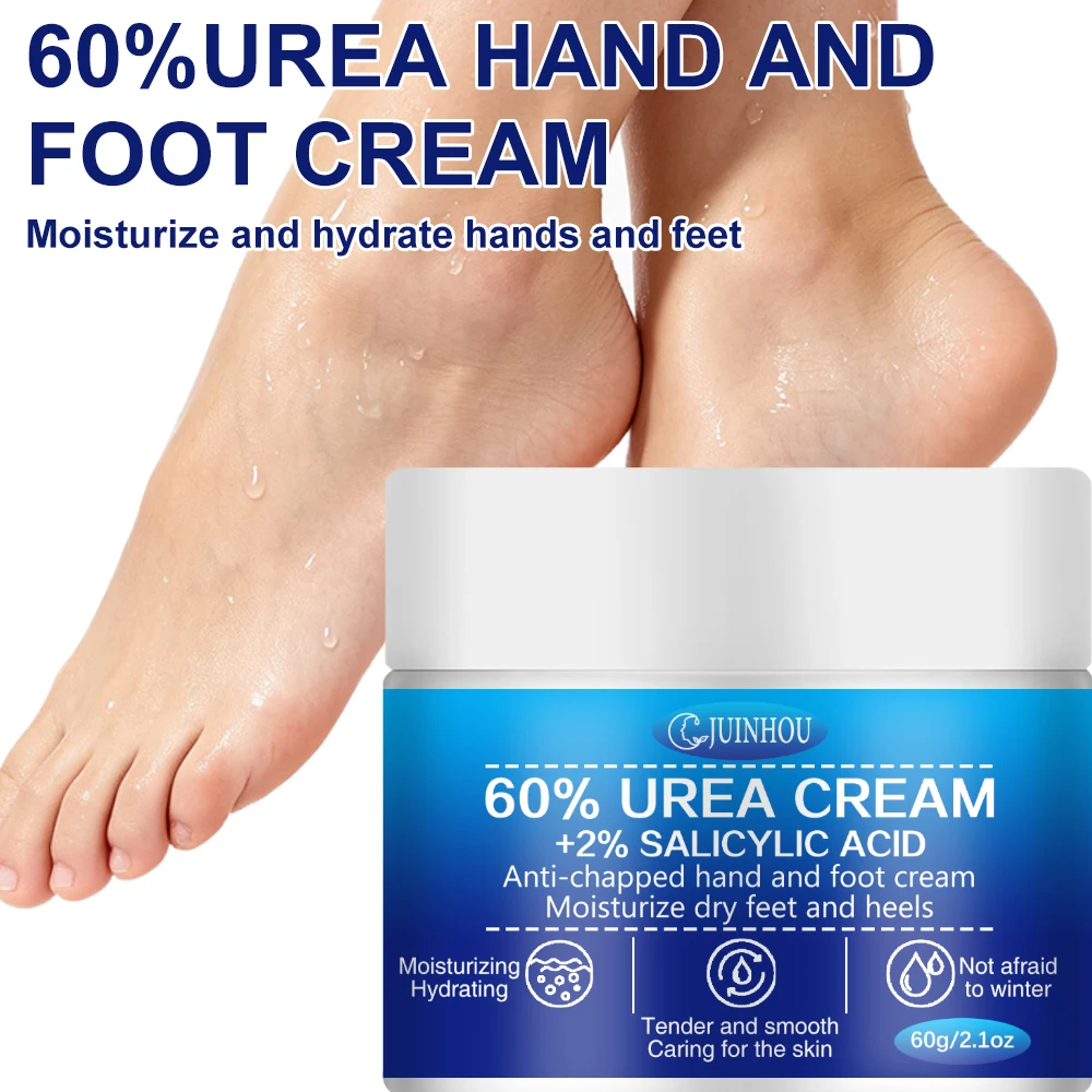 JUINHOU Foot Care Cream 60% Urea 2% Salicylic Acid Moisturizing Exfoliating Repair Rough Dead Skin Callus Remover Home Use