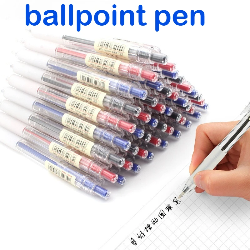 

40pcs Smooth Writing Transparent Ballpoint Pens Black Red Blue Ink Nurse Pens School Stationery Teacher Pens Wholesale School