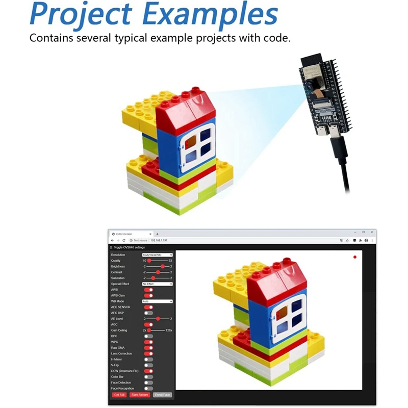 ESP32-S3 WROOM N8R8 Development Board ESP32-S3-WROOM CAM Board Compatible With For Arduino IDE, Onboard Camera Wireless Durable