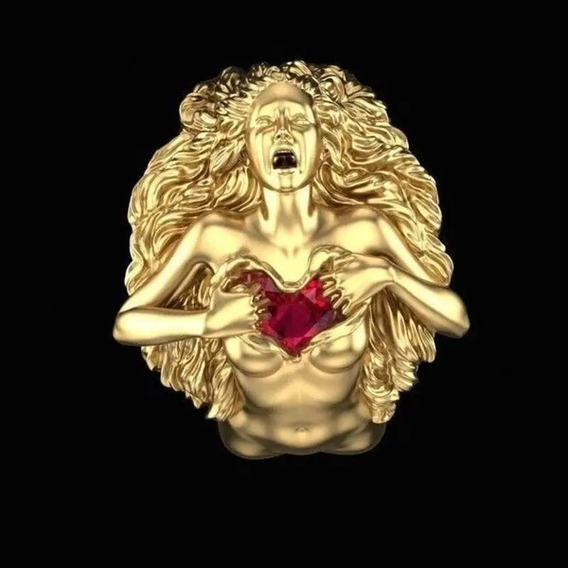 925 Sterling Silver European And American Personalized Creative Heart Wrenching Ring For Women, Cool And Unique Classic Jewelry
