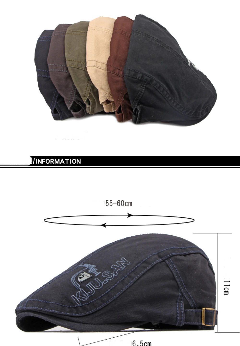 HT4636 Baskenmützen 100% Baumwolle Frühling Sommer Mütze für Herren Damen Künstler Maler Baskenmütze Herren Damen Ivy Flat Cap Verstellbare Baskenmütze – Detail 3