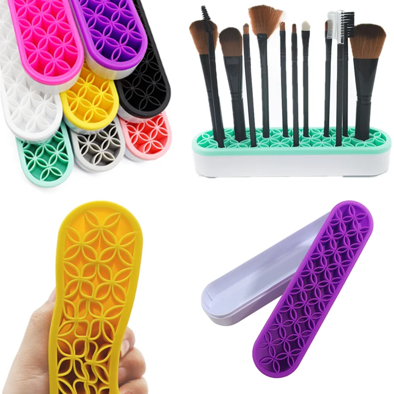 Silicon Nail Brush Makeup Brush Display Stand Rack Storage Case Nail Art Painting Brush Holder Painting Pen Rest Holder Stand