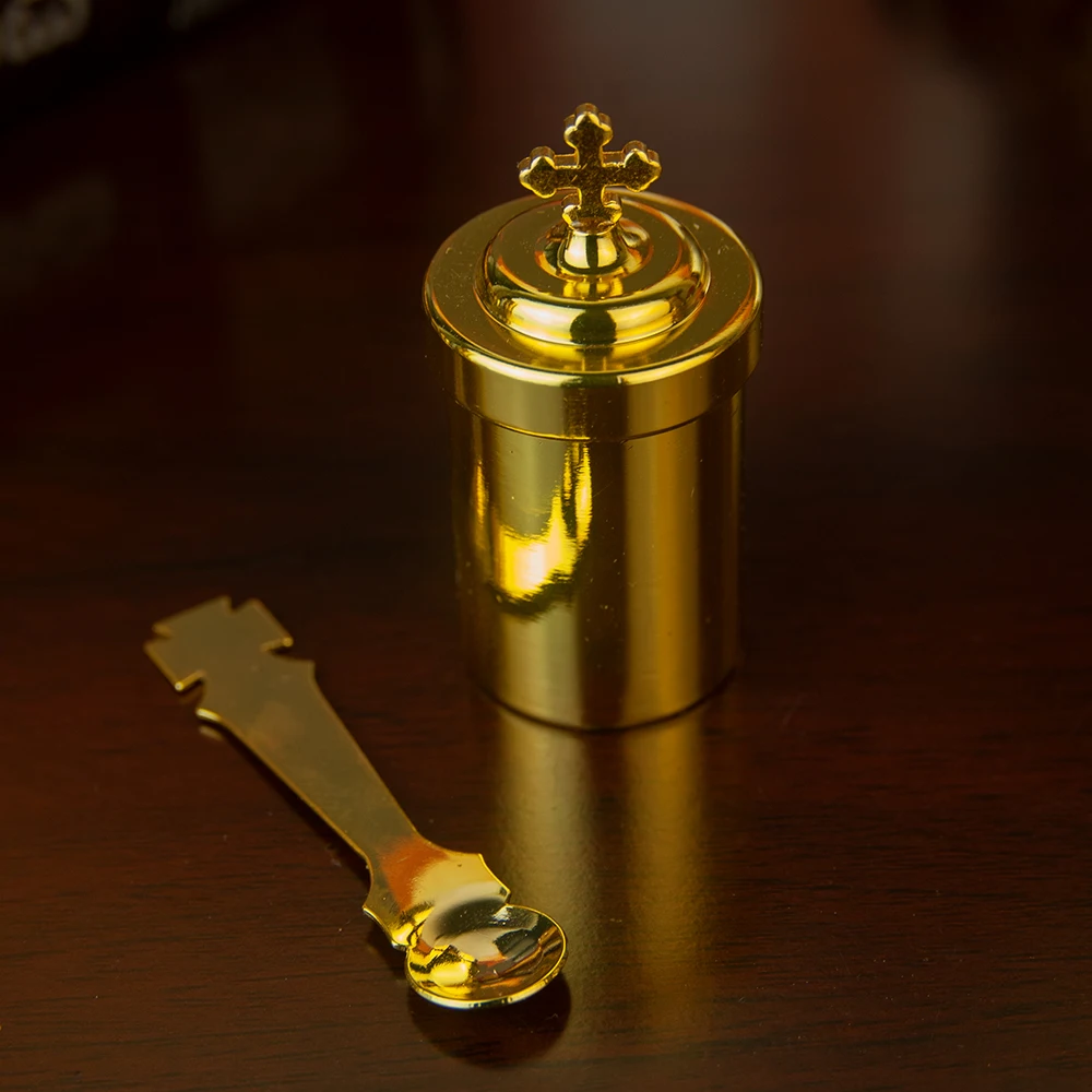 جديد الأرثوذكسية الصليب الكنيسة الشرقية الأرثوذكسية الزيت المقدس المواد الاحتفالية أدوات معدنية الصلاة قلم حبر الذهب تصفيح صندوق هدية #2