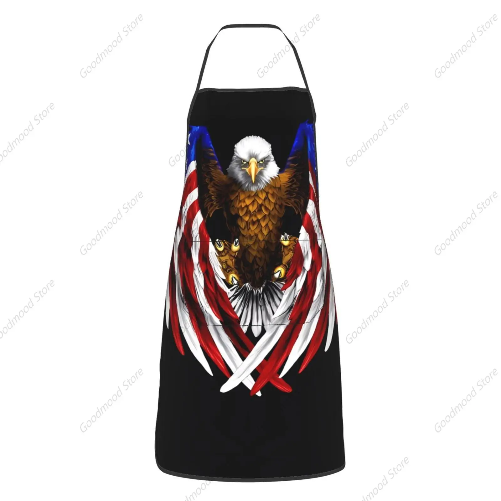 USA Flag Patriotic Eagle kitchen apron will be suitable for cooking with pocket -adjustable -waterproof and oil resistance