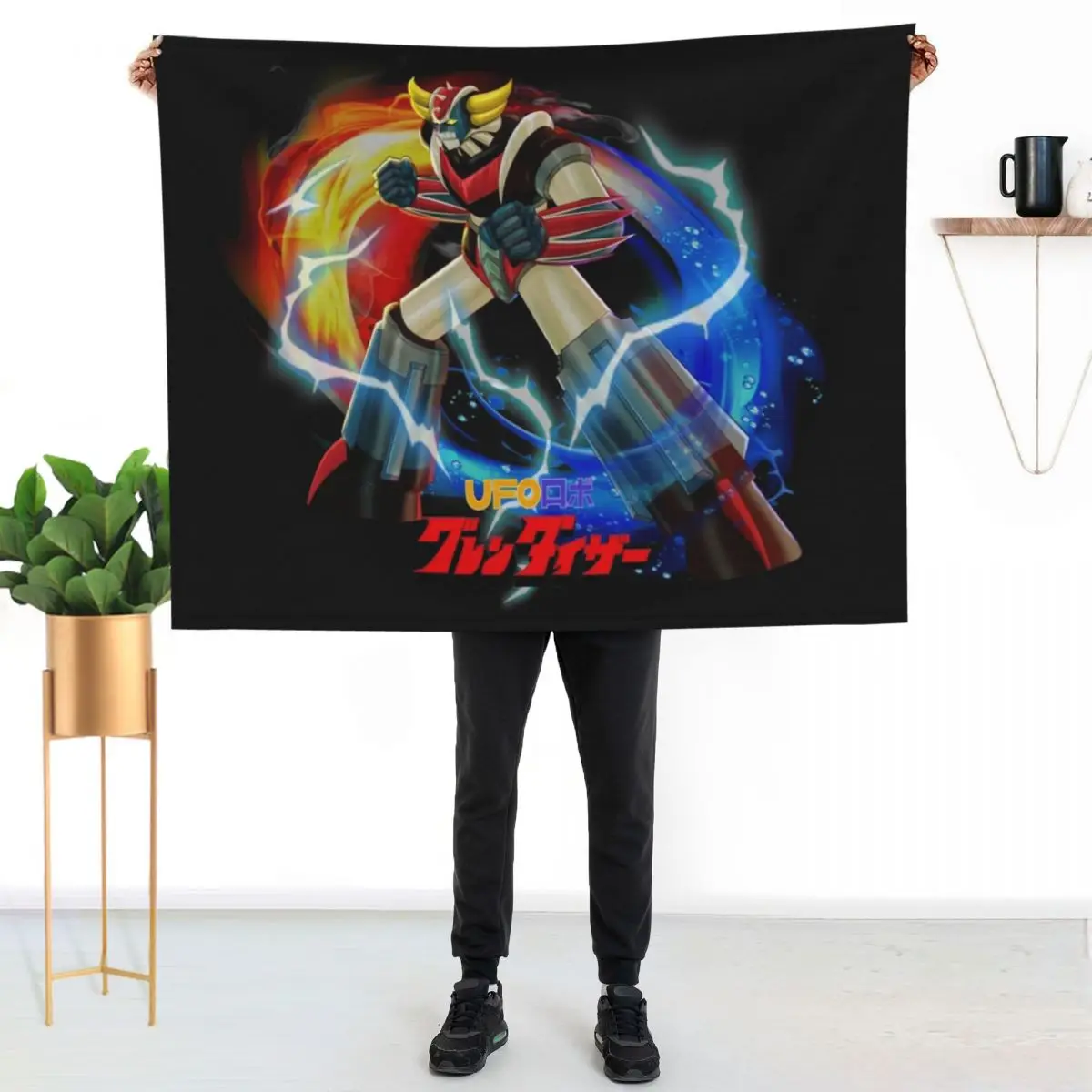 

UFO ROBO Grendizer Throw Blanket Warm Comfortable Blanket Gift for Parents Friends