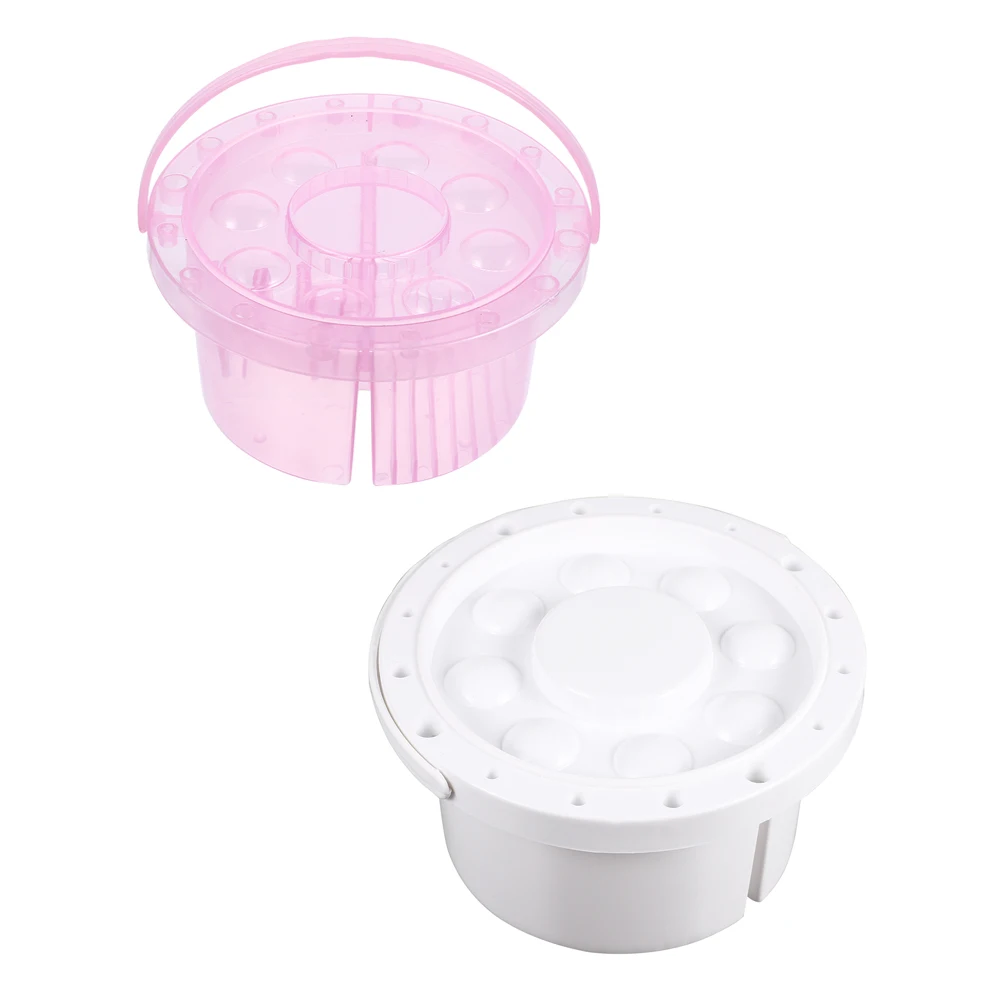 

2pcs Paint Brush Basin With Color Trays Brush Pen Cleaner Painting Tool Bucket Durable Lightweight Plastic Reusable Easy Clean