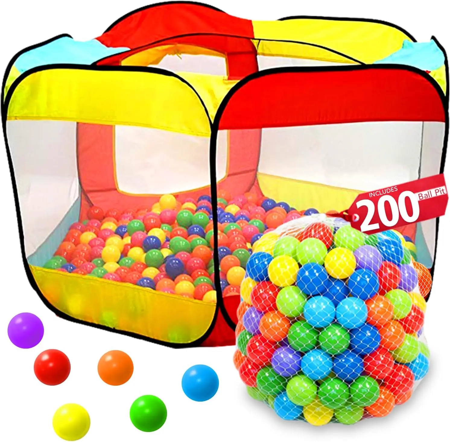 Kids Ball Pit Large Pop Up Ball Pit Tent for Toddlers - Indoor & Outdoor Gift Toys for Infants Girls & Boys, Baby Playpen with Z