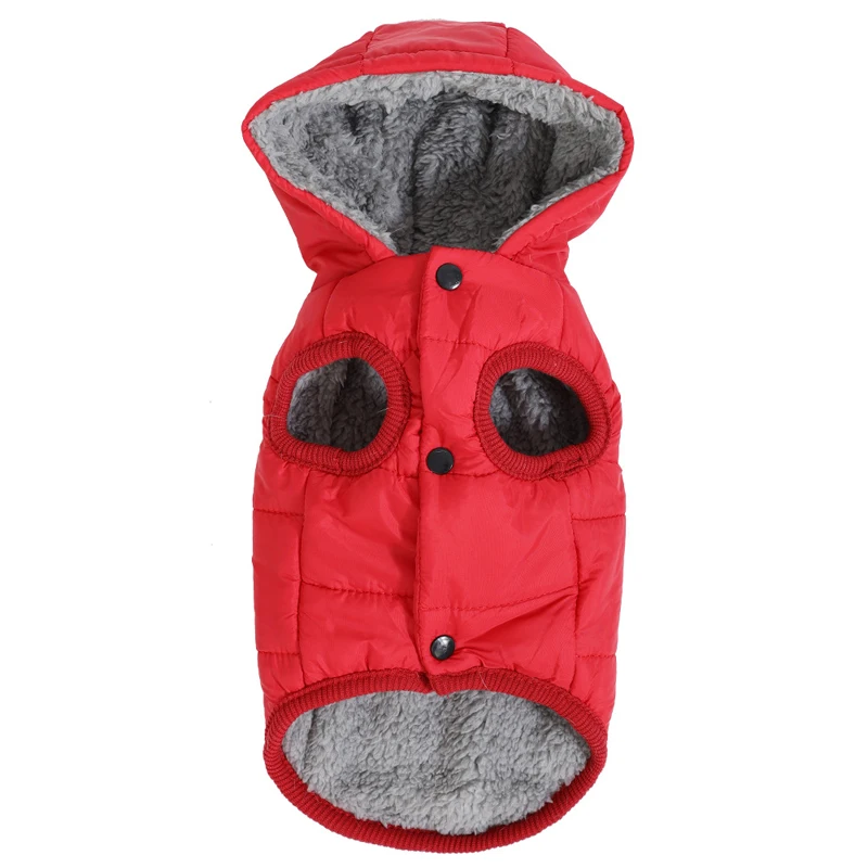 

Winter Warm Hooded Dog Coat Windproof with D-Ring for Small Medium Dogs Cats French Bulldog Puppy Overalls Jacket