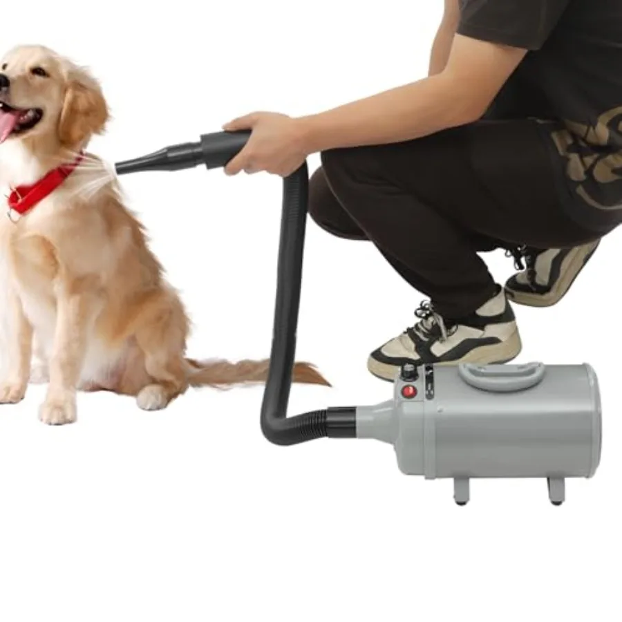 

Dog Hair Dryer 2200w High Velocity Pet Blow Dryer with 4 Nozzles Speed Temperature Adjustable/Low Noise Operation Pet Blower Gr