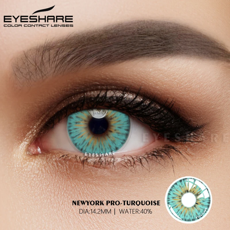 EYESHARE Contact Lenses For Eyes yearly one Pair Colored Lenses Soft Eye Contacts Color Blue Purple Cosmetic Lens For  Christmas