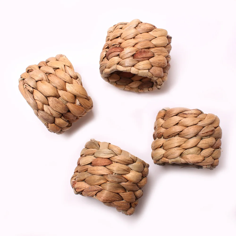 

10pcs Natural material straw corn husk napkin ring water hyacinth grass napkin buckle napkin ring napkin ring