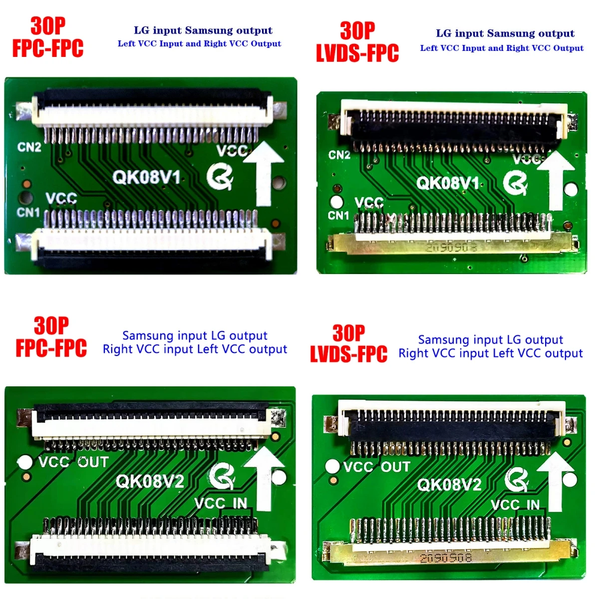 21PCS/ FHD LVDS 2K 51pin/30pin SAM Turn LG Cable Connector Cable Adapter Board Left and Right Replacement For LED TV Repair