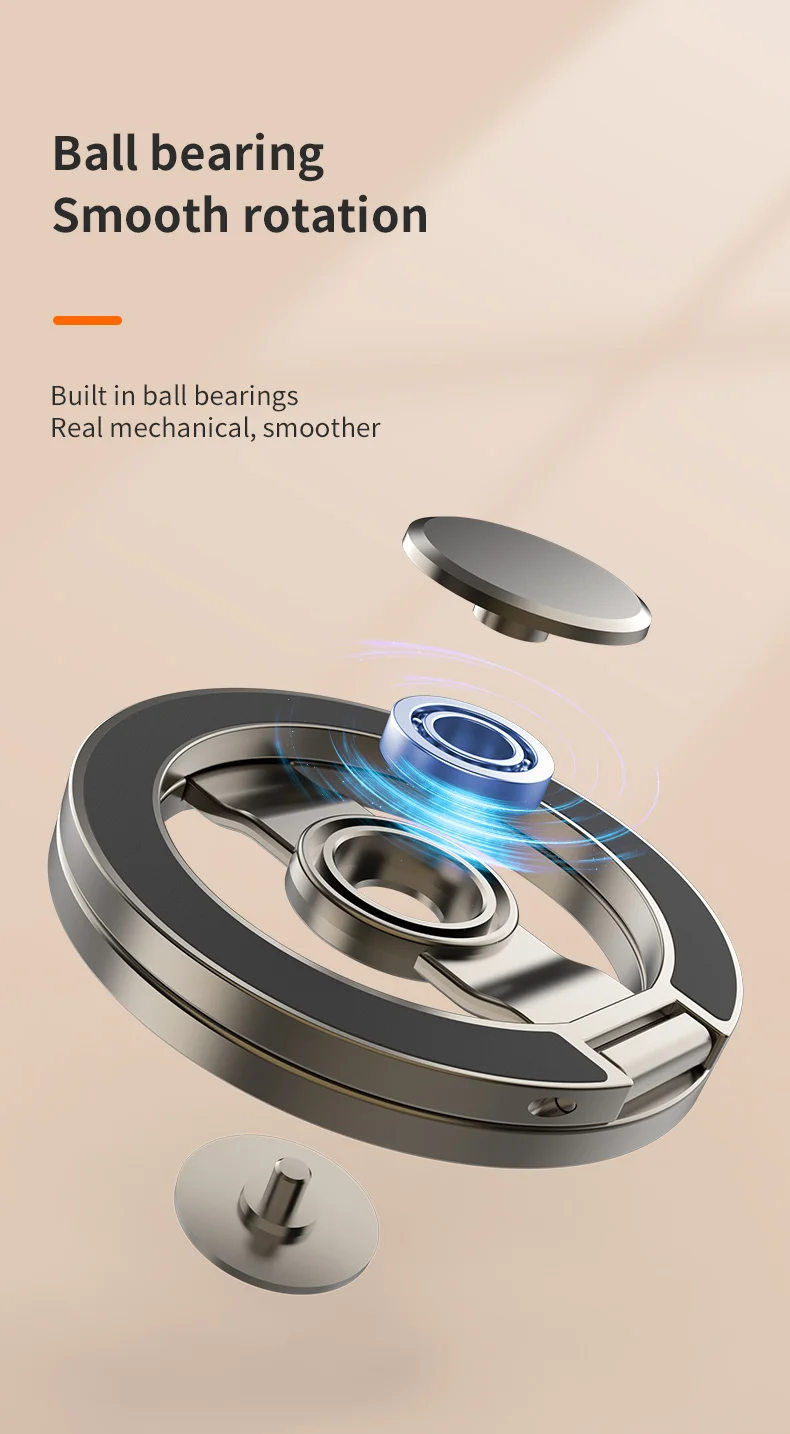Für MagSafe Doppelseitiger Magnetischer Handyring-Halter Tragbarer Faltbarer Handyständer Handy-Zubehör Stützhalterung Griff – Detail 4