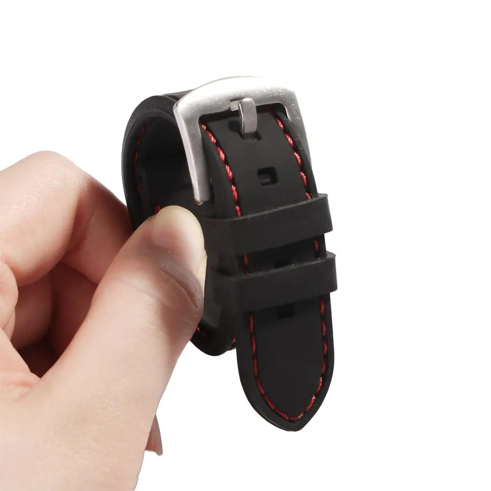 Universal Silicone Watch Band Watchbands Rubber Strap Waterproof Men Women Sport Black Watch Band 20mm 22mm 24mm