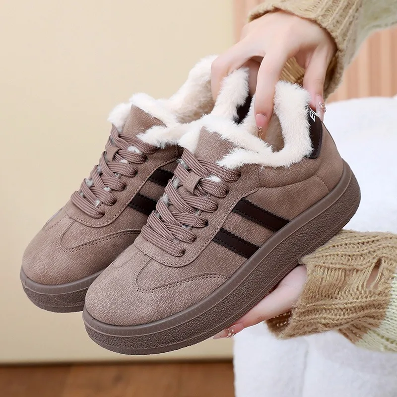 Thickened Woolen Women's Snow Boots Winter Warm Fashionable All-Match Cotton Boots Old Beijing Cloth Shoes Mid-Calf Casual Style
