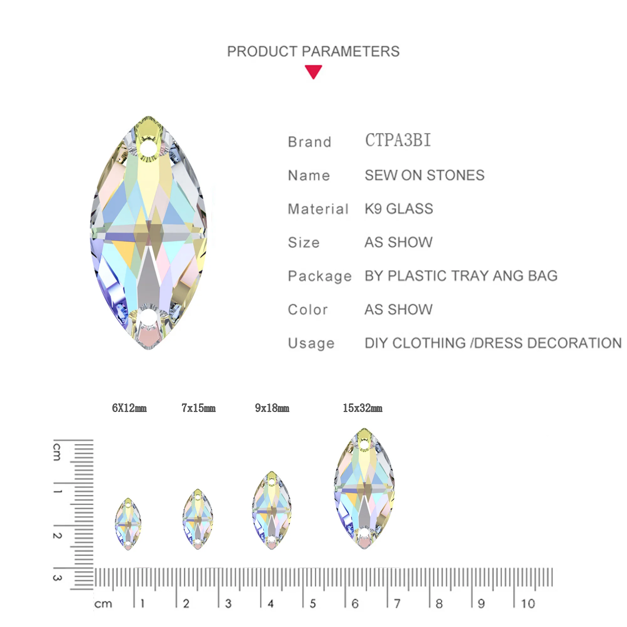Cognac Rhinestones Navette Light AB Sew On Rhinestone Shiny Bling Glitter Strass Flat back Stone Appliques to Sew Garment Dress