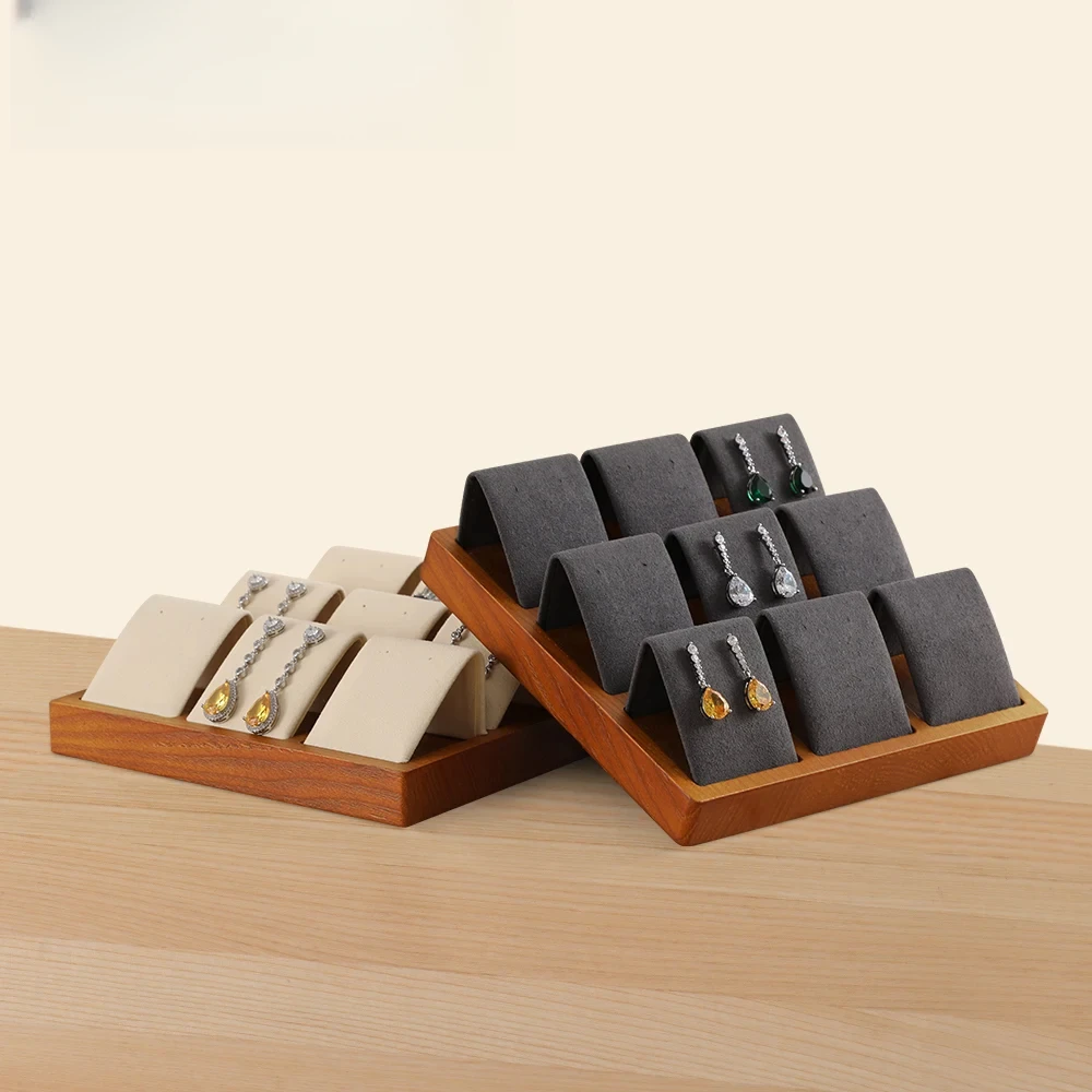 

For YinBeiNi Ohrringe Aufbewahrung Holztablett Ohrstecker Organizer Ohrringe Displayhalter SM019