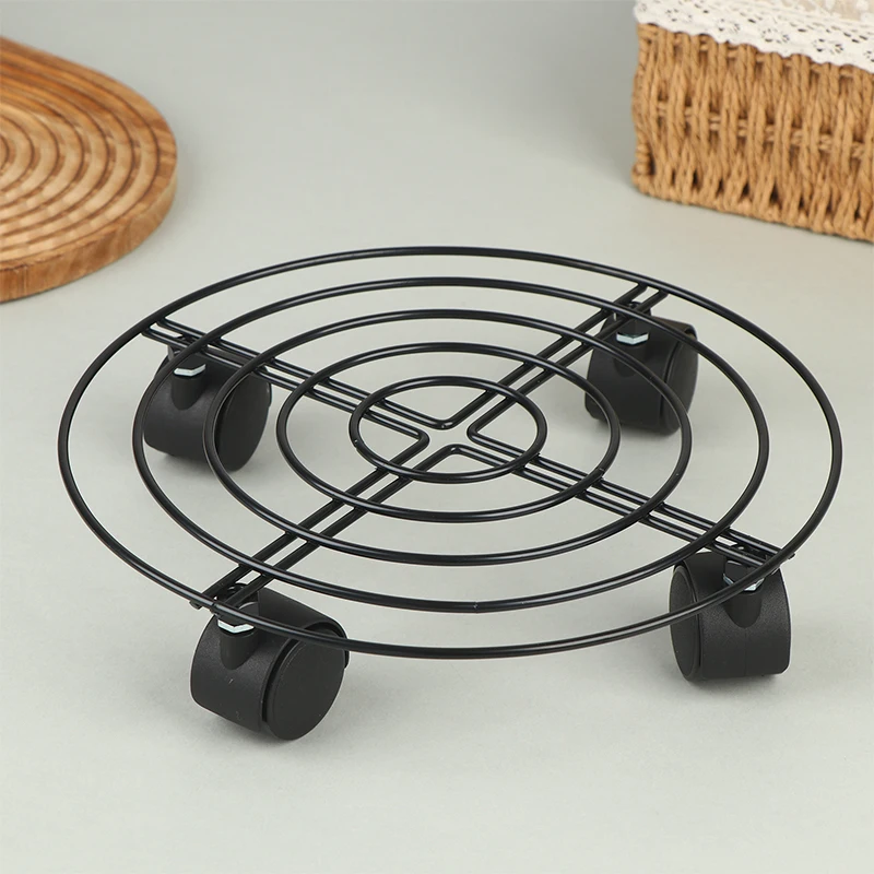 Plant Stands Indoor Metal Flower Pot Stand Heavy Duty Plants Holder Four Wheels Plant Mobile Trolley Corner Gardening Gift
