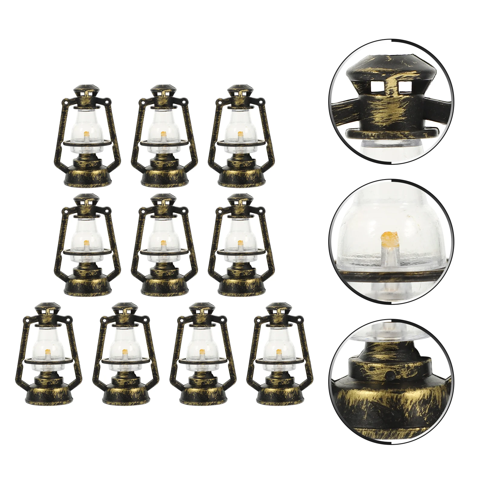 10 Pcs Halloween Decorations Mini Kerosene Lamp Outdoor Small Simulation Vintage Lantern