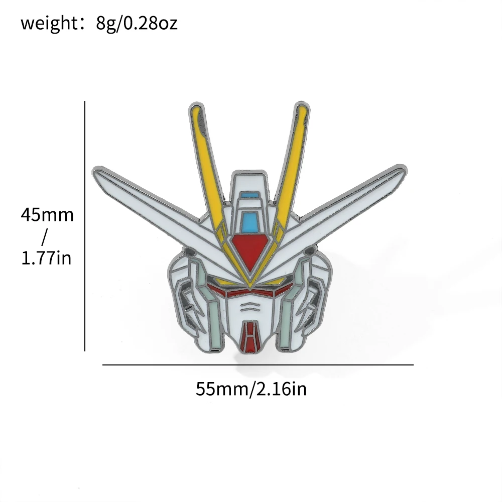 Gundam أنيمي المينا دبوس ، الكرتون Gundam ، RX-78 شارة معدنية ، بروش للملابس ، على ظهره ، دبوس التلبيب ، الاتجاه مجوهرات اكسسوارات