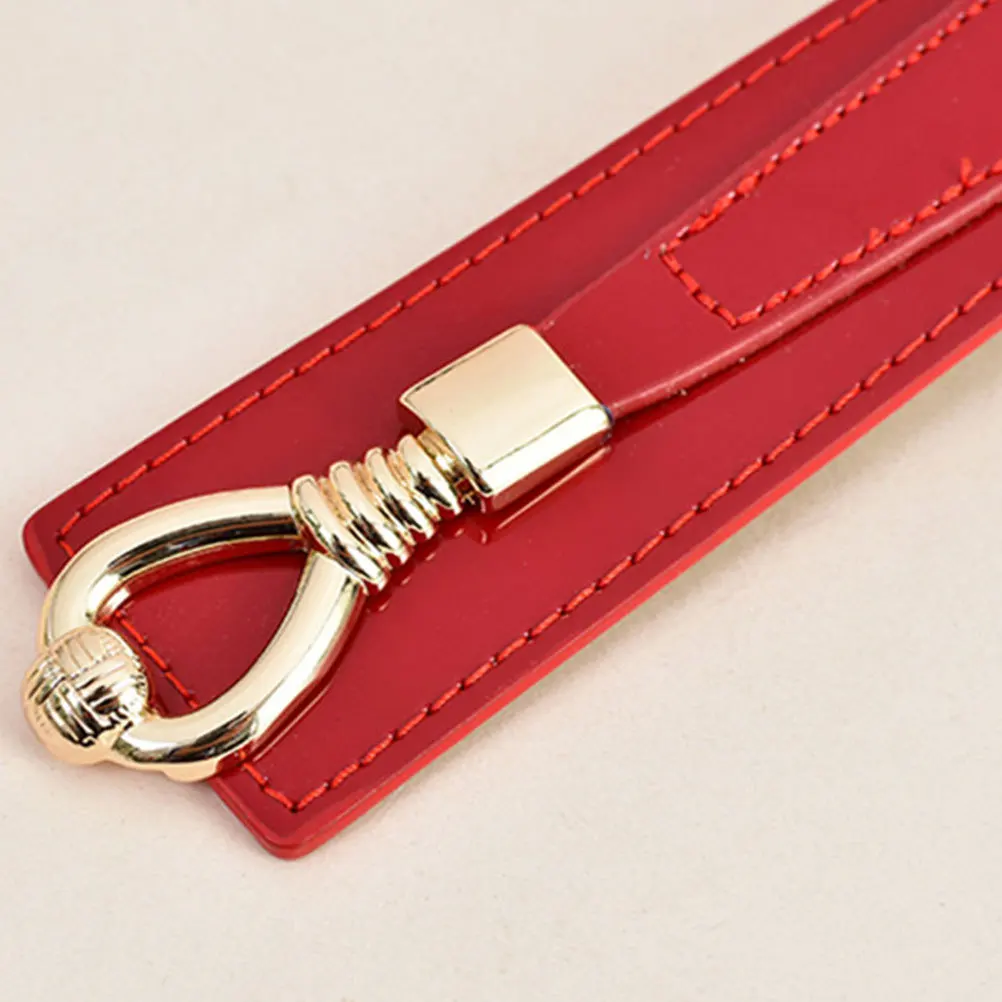 

1pc Waist Belt For Women Fashion Pu Buckle Adjustable Waistband Vintage Style Belt For Jeans Pants Outfits Leopard Red