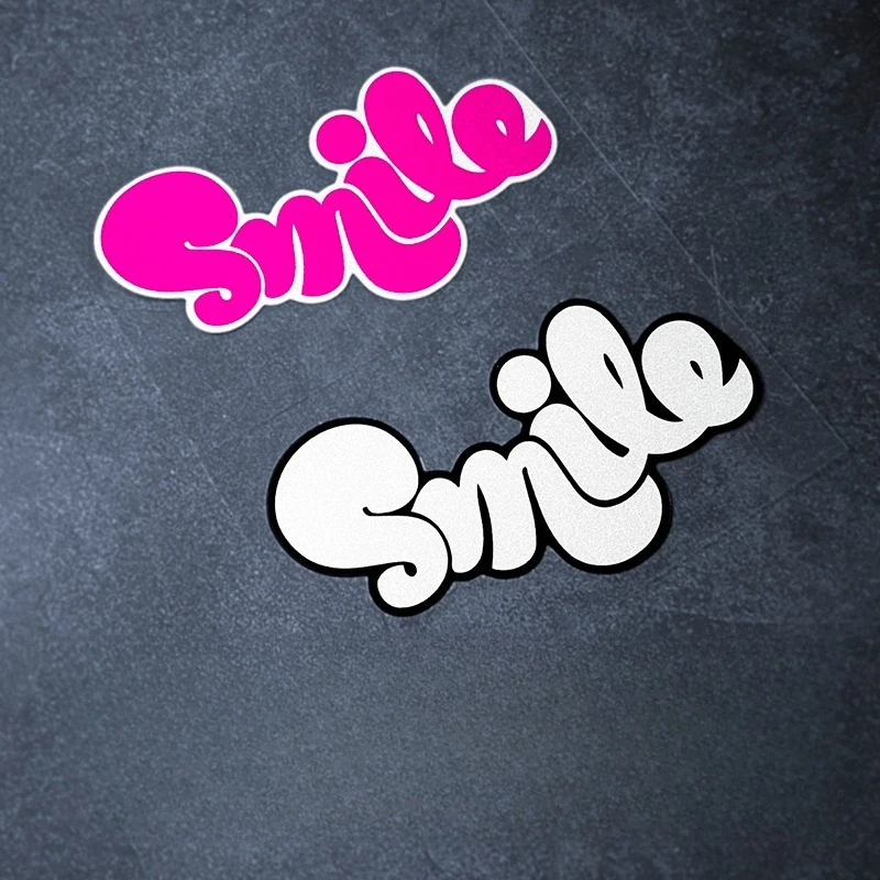 1Pc Cute Monster Face Waterproof Sticker, Fun Smile Letter Vinyl Decal for Car Door, Bumper and Body Decor