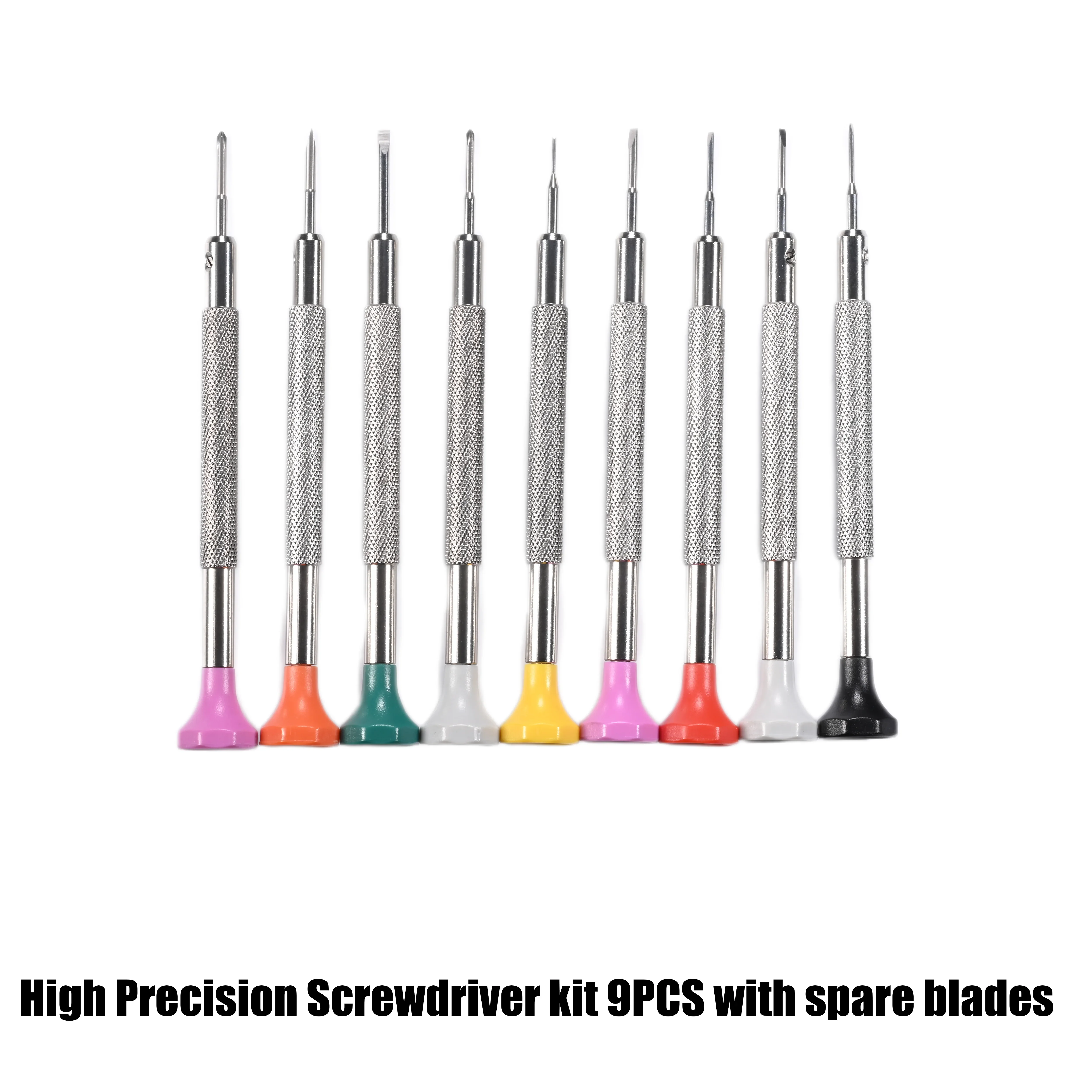 Set di cacciaviti di precisione in acciaio inossidabile 9 pezzi per strumenti per orologiai guarda gli strumenti di riparazione di Glassas
