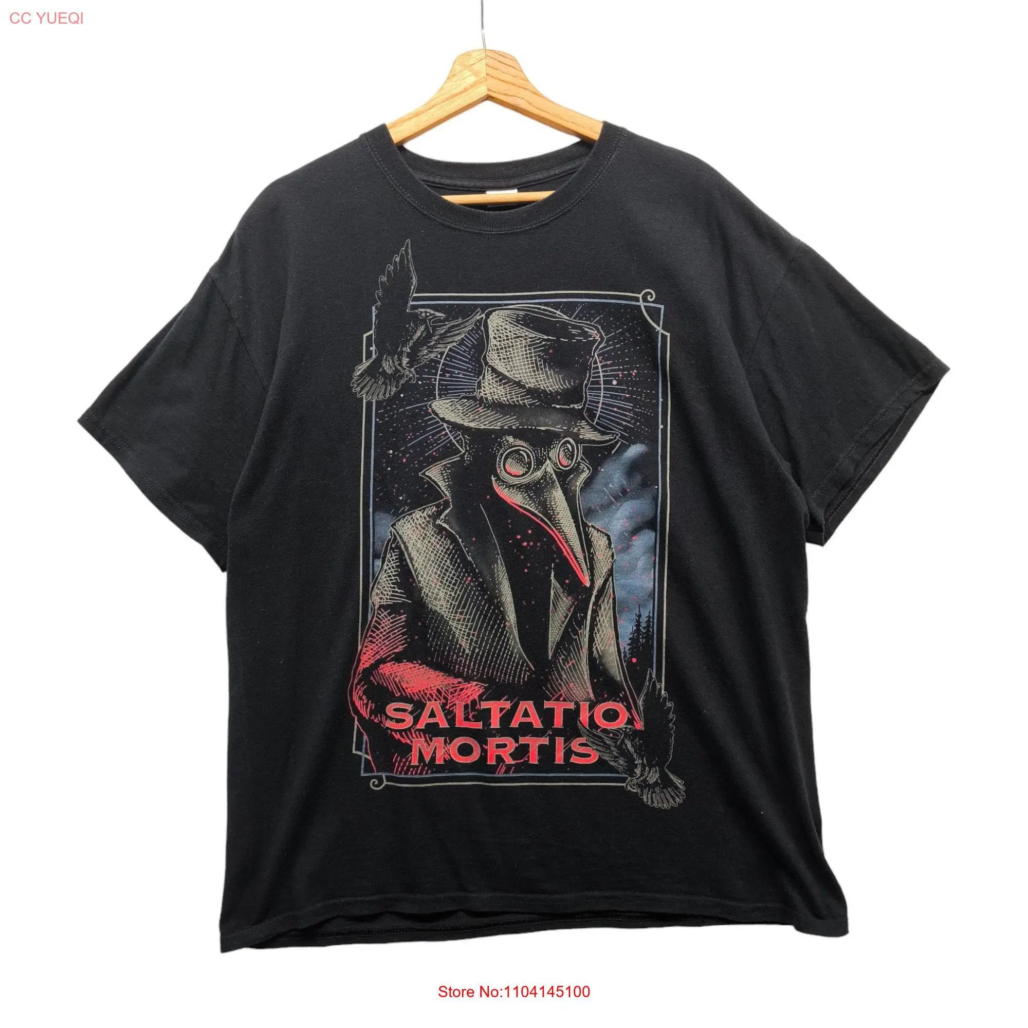 Saltatio Mortis German Medieval Metal Y2K Vintage Band T Shirt Plague Doctor Size L long or short sleeves