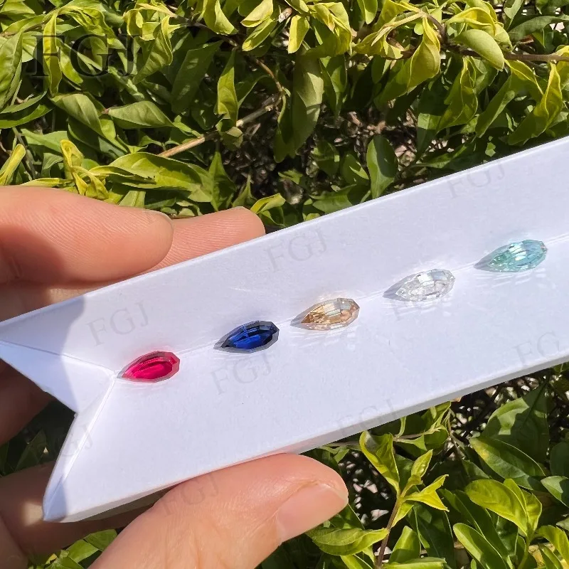 

Уникальный специальный муассанит грушевидной огранки, выращенный в лаборатории рубиновый сапфир 1,5-17 карат, сверкающие свободные драгоценные камни для кольца, кулона, дизайн ювелирных изделий