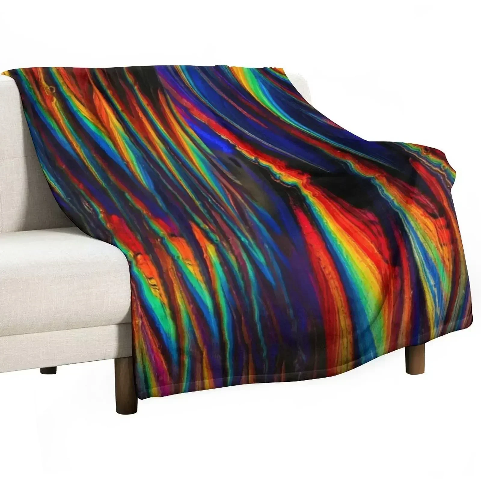 

Goth Rainbow Zig Zag Throw Blanket Beach Furrys Blankets