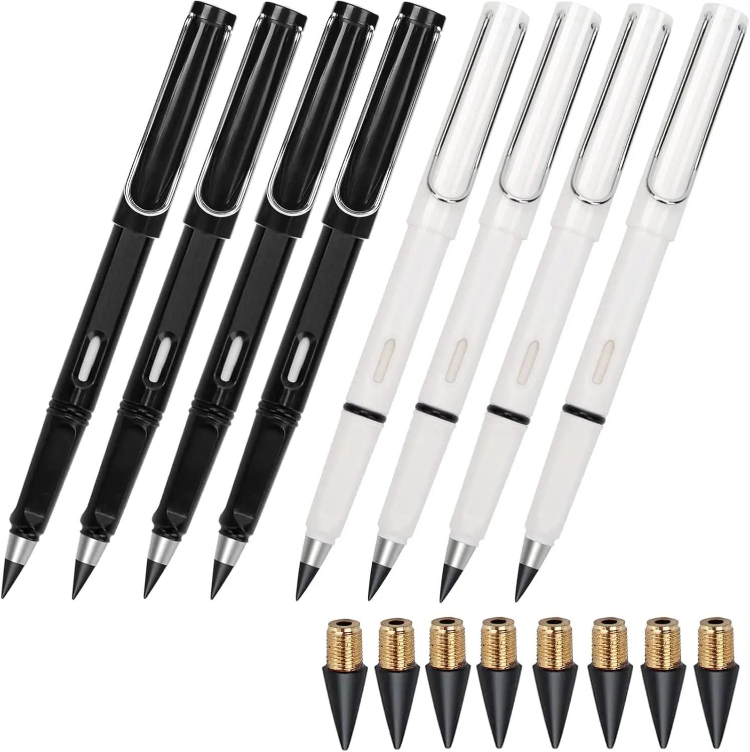 

0.7mm Infinite Metal Inkless Pencil Set with Eraser, No Sharpening Needed for Sketching and Writing (8Pcs)
