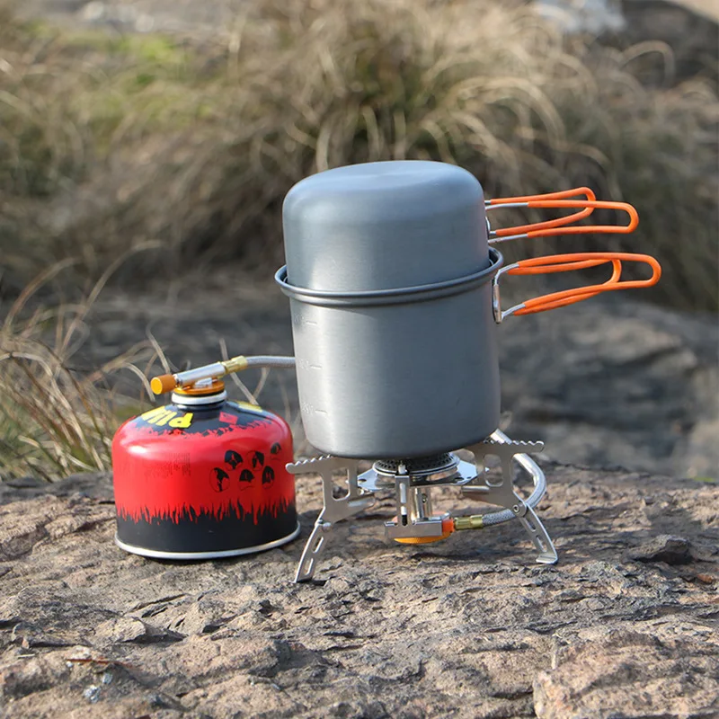 Outdoor Travel Camping Cookware Kit Cooking Set Pot Set Ultralight Outdoor Tableware Set Tourism Equipment For Hiking Picnic