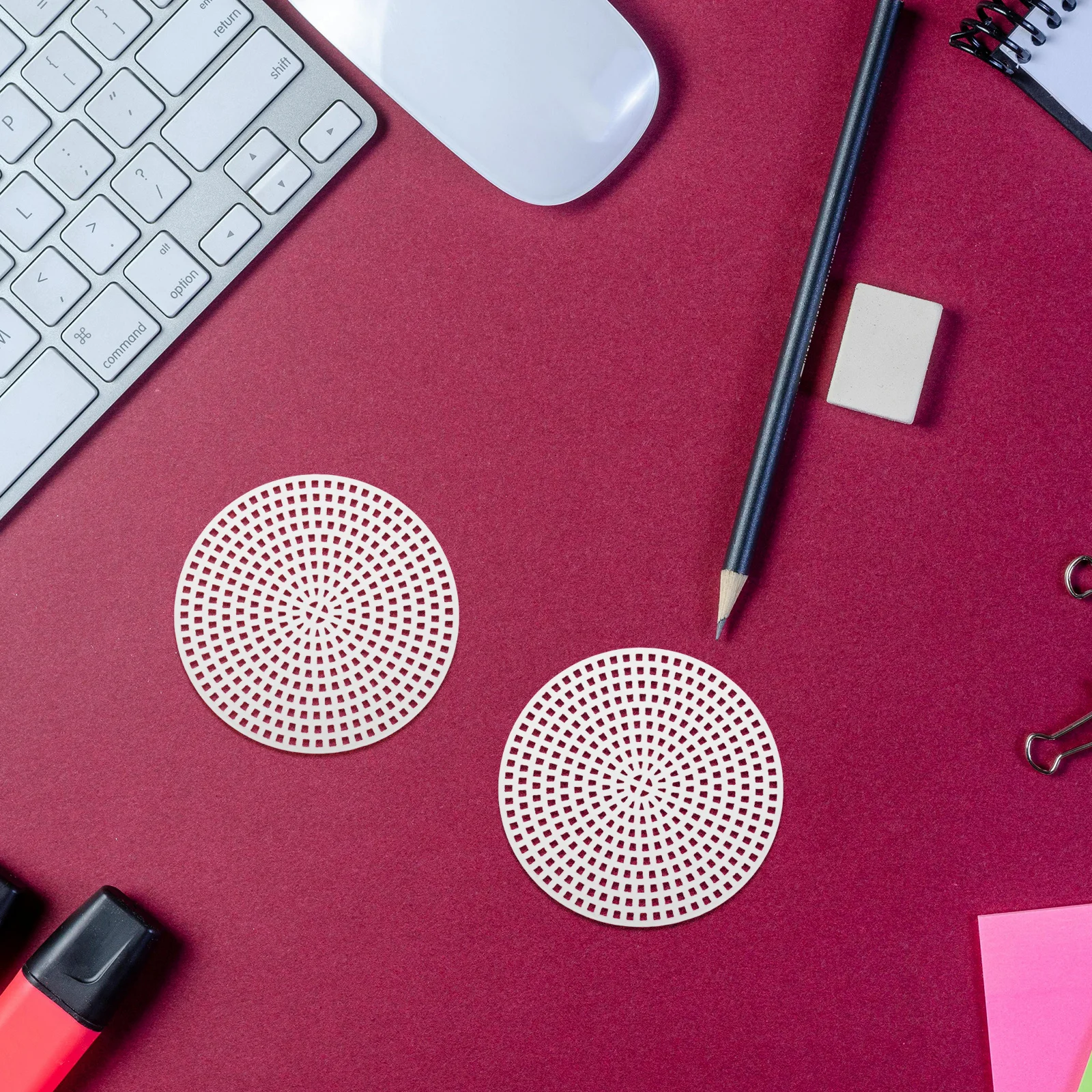 

100pcs Plastic Mesh Sheets Round For Bag Weaving Crochet Diy Craft Projects Stitching Grid Sewing Material Canvas Pads