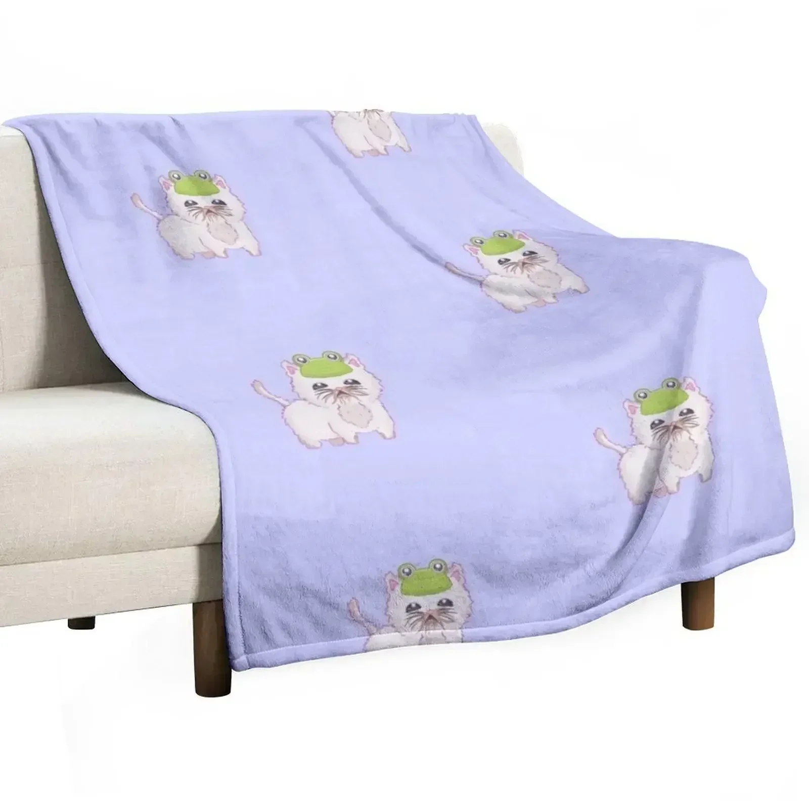 Wisp wearing a frog hat Throw Blanket Loose Winter beds Blankets