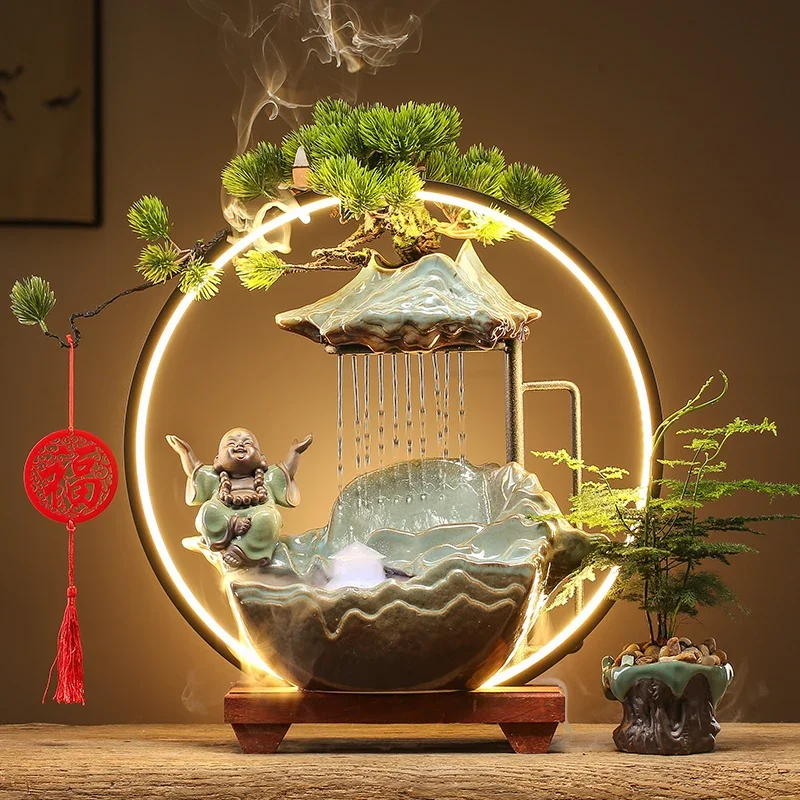 Lotus Incense Burner Fountain Waterfall Censer Doterra Incense Burner Essential Quemadores De Incienso Living Room Decorations