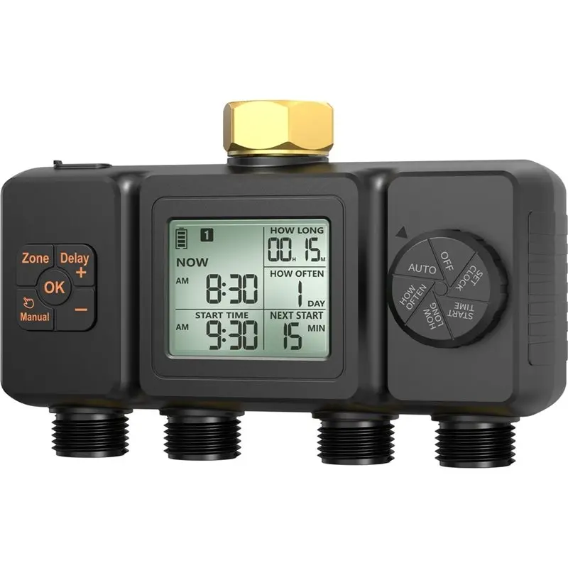 DTA4-4 Outlets Automatic Water Timer Irrigation Programmer Dip Watering Faucet Sprinkler Timer Controller For Garden Yard