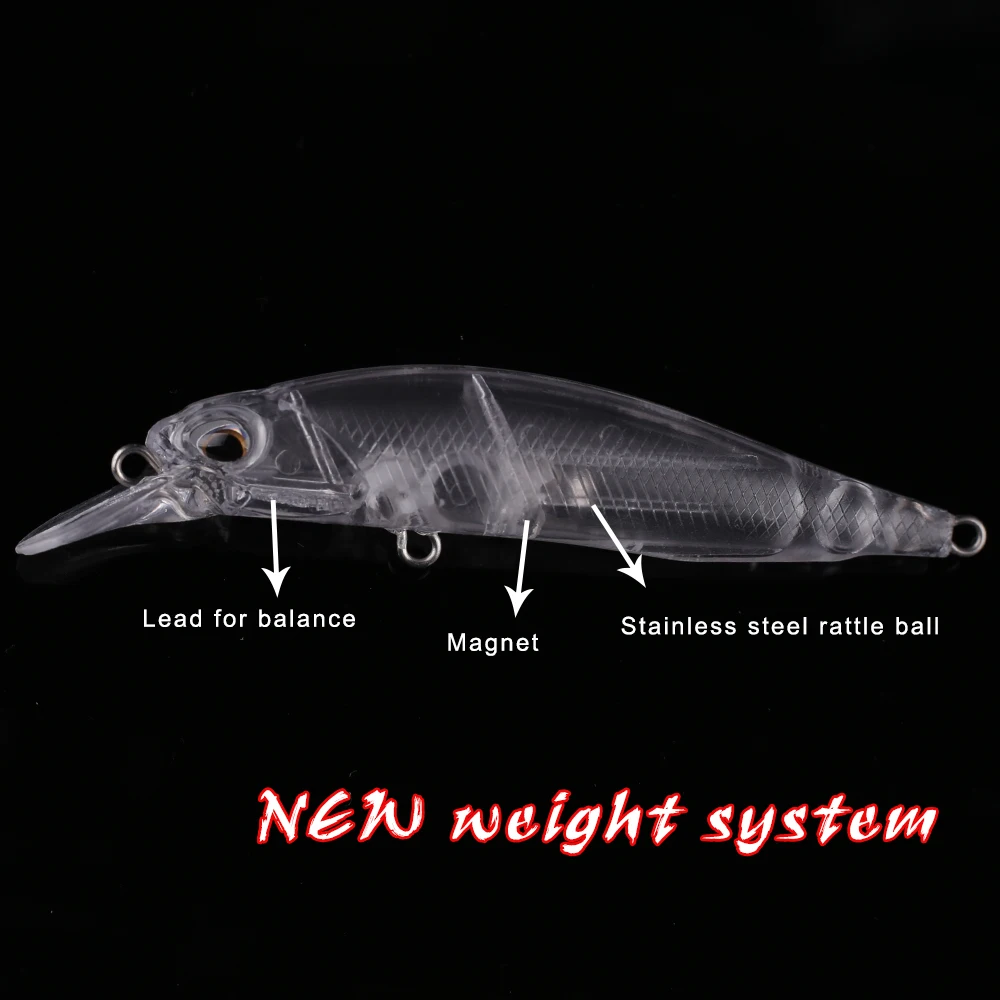 Magnisher Unpainted Minnow Hard Baits 7.5cm/9cm 2 Sizes Fishing Lures Blanks DIY Artificial Bait Wobble Tackle