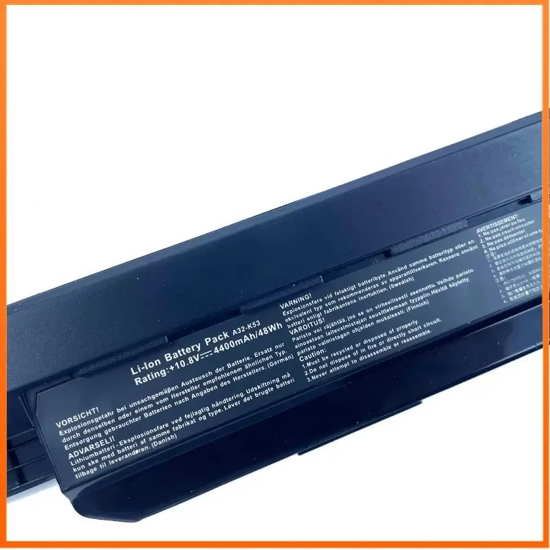 A32-K53 4400mAh 10.8V Laptop Battery for ASUS A43S A32-K53 K43 X44H X54H X43S A53S X84H Replace Rechargeable Battery