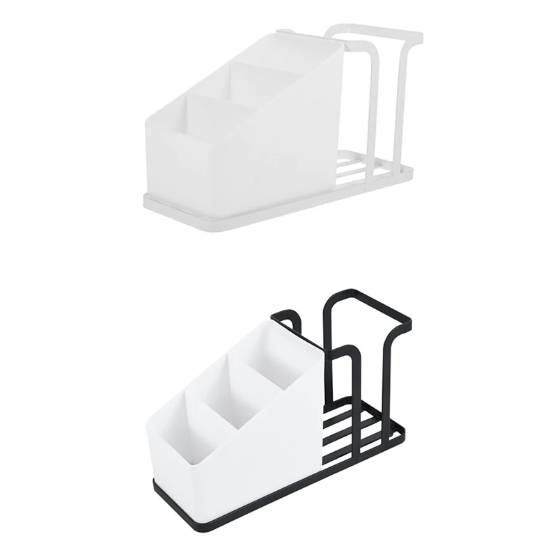 컵 및 뚜껑 거치대, 조절 가능한 커피 컵 거치대 정리함, 3 칸 일회용 컵 디펜서, 커피 포드 포함