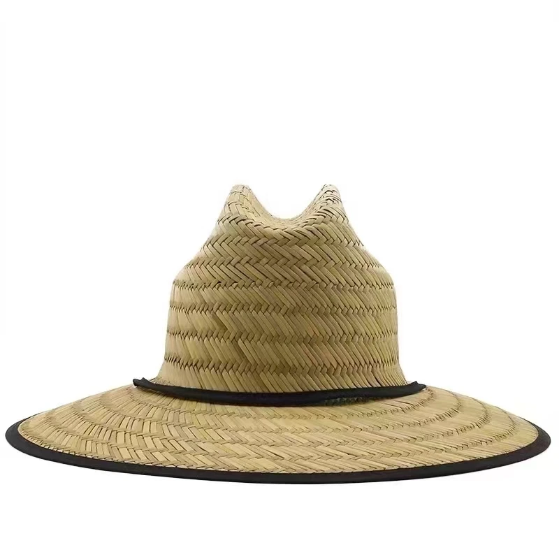 Classic Handwork Women Men Lifeguard Hat Straw Summer Beach Sun Hat Outdoor Summer Wide Brim Panama Straw Womens Summer Hat