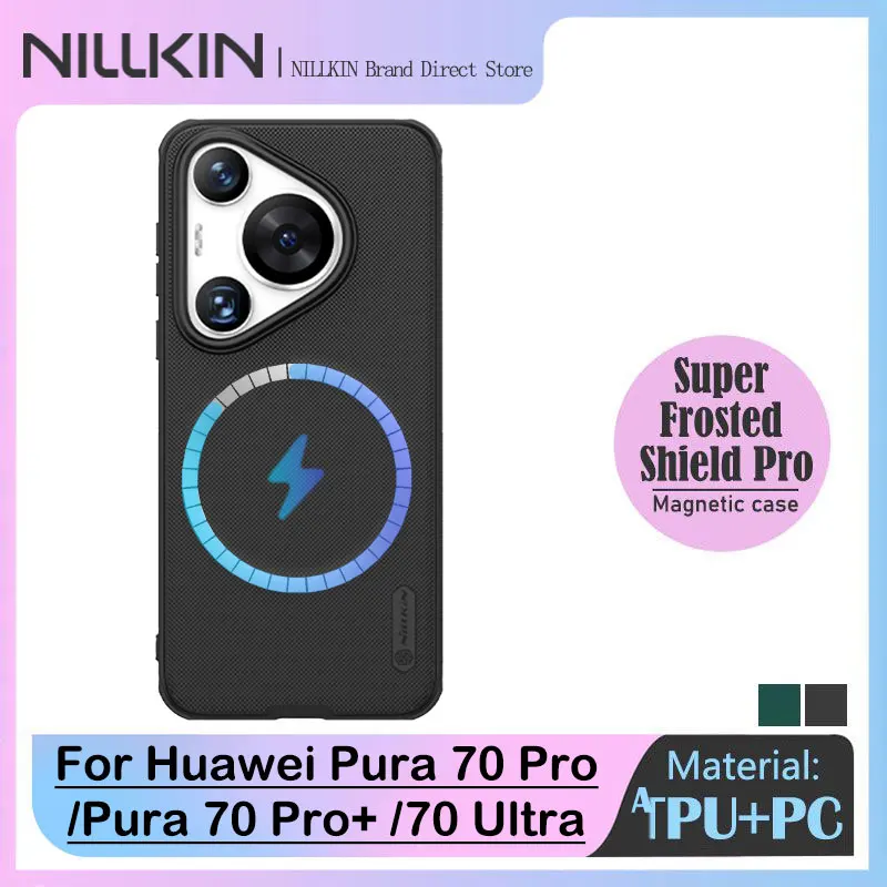 

Nillkin Frosted Shield Magnetic Case for Huawei Pura 70 Pro+, 360° Soft Edge Matte Back Cover, MagSafe, Shock Proof, Dustproof