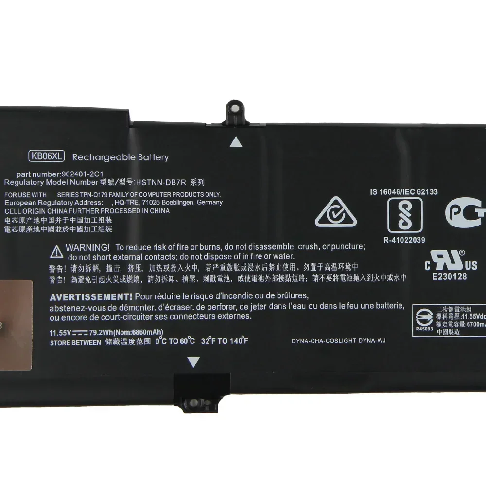 

Brand New Replacement Battery KB06XL HSTNN-DB7R For HP Spectre X360 15-B Z6K97EA Z6L01EA Z6K99EA 902401-2C1 6860mAh With Tools