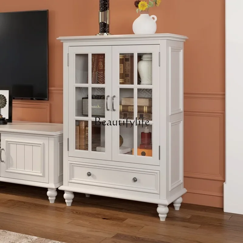 

American solid wood modern simple locker small apartment light luxury ash wood edge cabinet